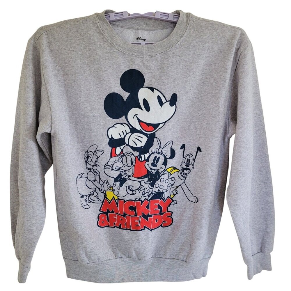 Disney Mickey Mouse And Friends Sweatshirt Unisex Size M (5-7) Gray